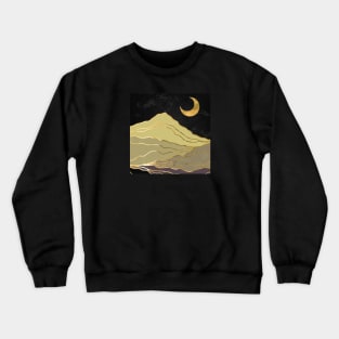 Gold landscape with moon #7 Crewneck Sweatshirt